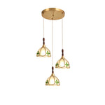 Ripple Glass Pendant Light in Copper Finish with Adjustable Hanging