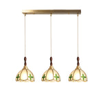 Ripple Glass Pendant Light in Copper Finish with Adjustable Hanging