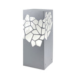 Modern White Outdoor Bollard Light with Hollow Pattern, IP65 Waterproof LED Landscape Lighting