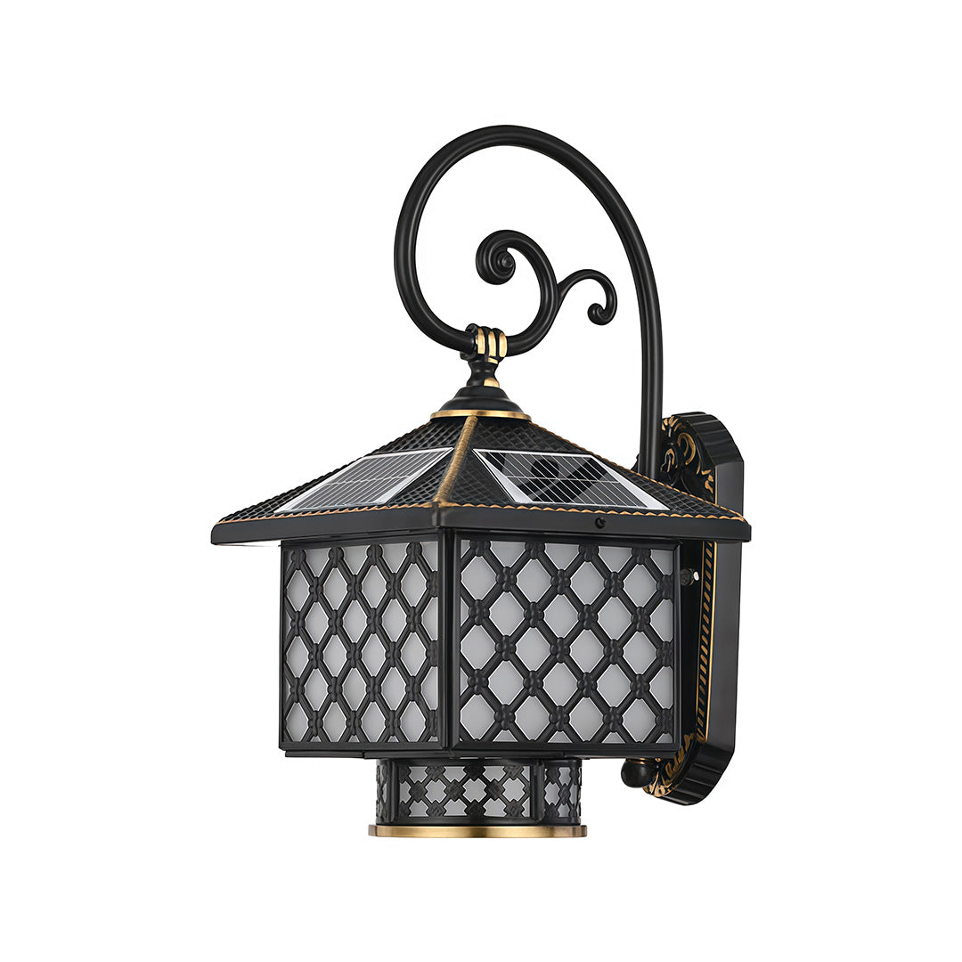 European Solar Wall Sconce with Diamond Glass Shade in Copper
