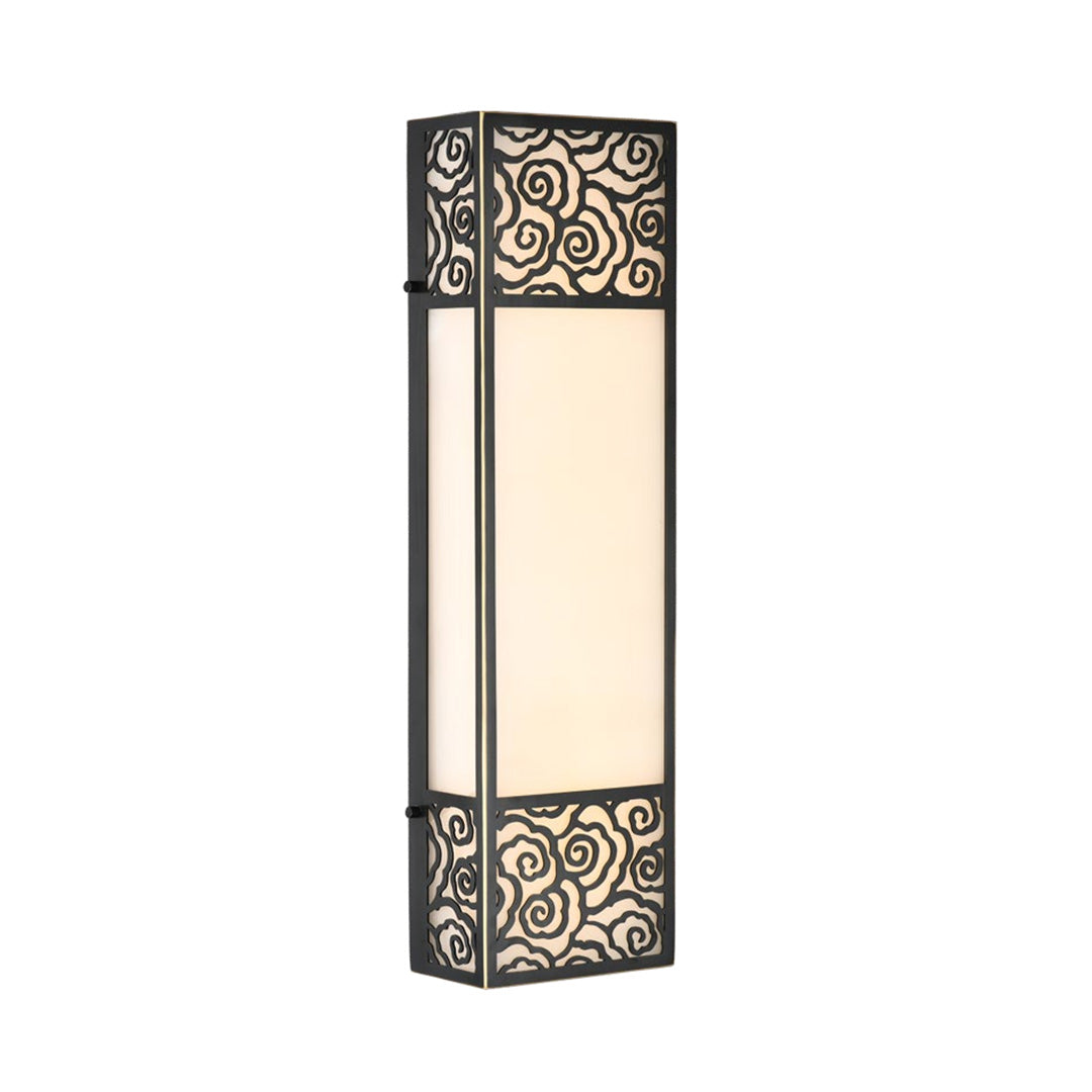 Linear Copper Wall Sconce with Marble Shade for Modern Hallways