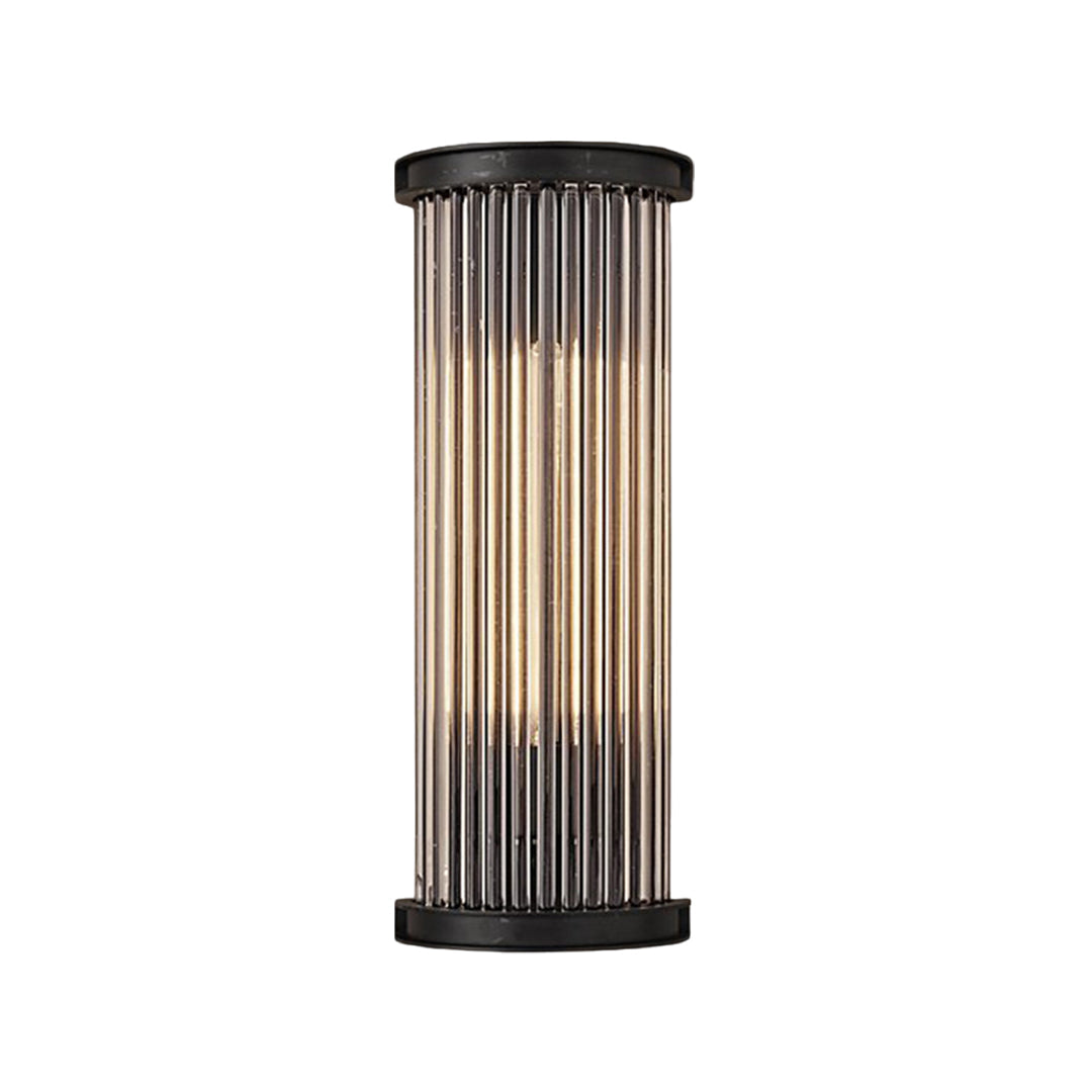 Aurelia Semi-Circular Glass Rod Wall Sconce in Matte Black