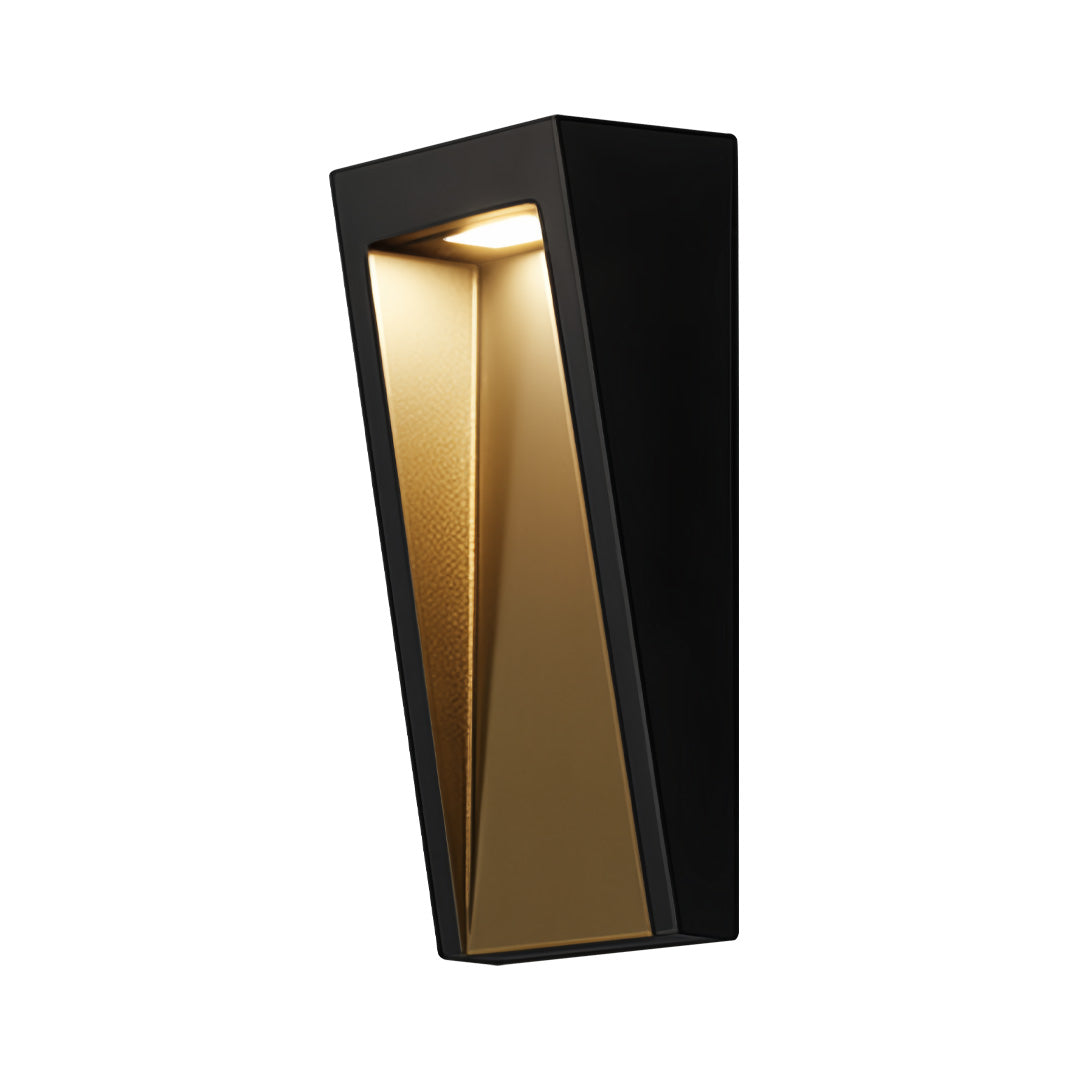 Modern Outdoor Wall Sconce with Clear Glass Shade in Black Finish