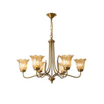Aurelia Brass and Glass Six-Light Chandelier with Adjustable Chain