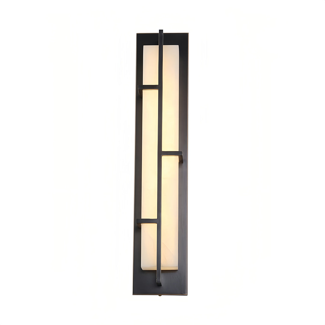 Art Deco Marble Wall Sconce | Modern Linear LED Strip Lamp in Copper