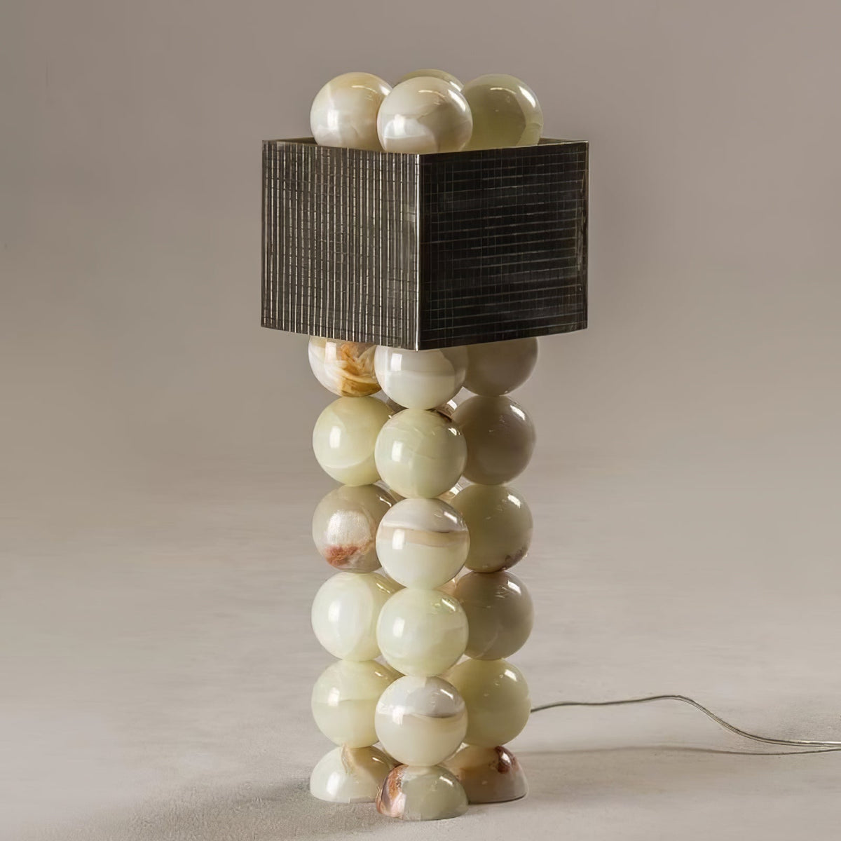 Quava Jade Table Lamp – Natural Stone Sculptural Lighting for Modern Interiors