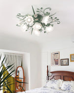 Quercia Floral Glass Ceiling Light – Modern Designer Flush Mount