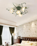 Quercia Floral Glass Ceiling Light – Modern Designer Flush Mount