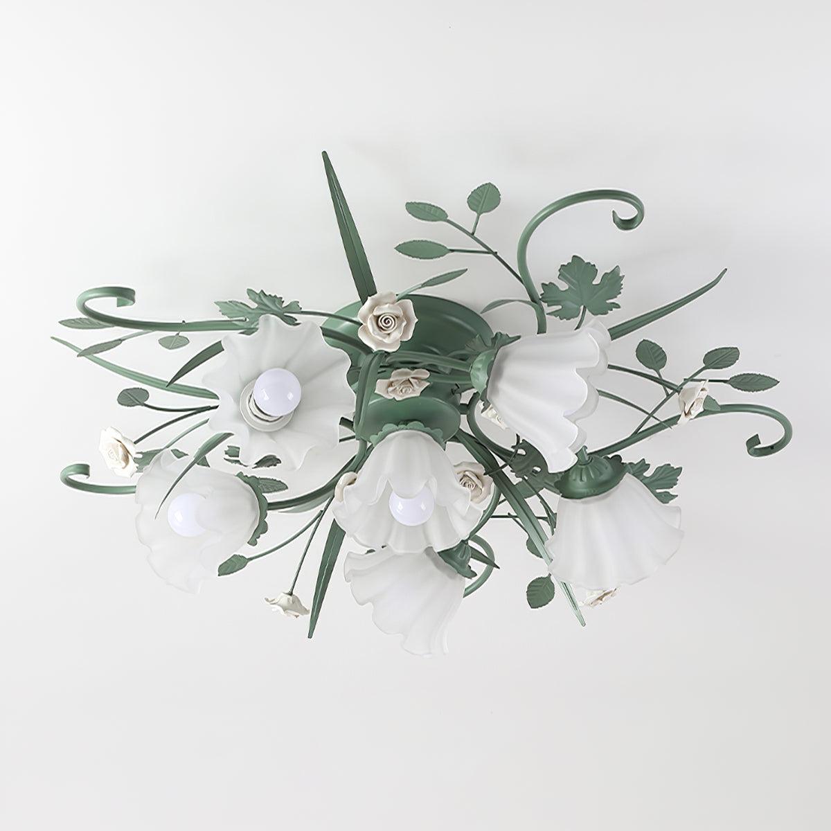 Quercia Floral Glass Ceiling Light – Modern Designer Flush Mount