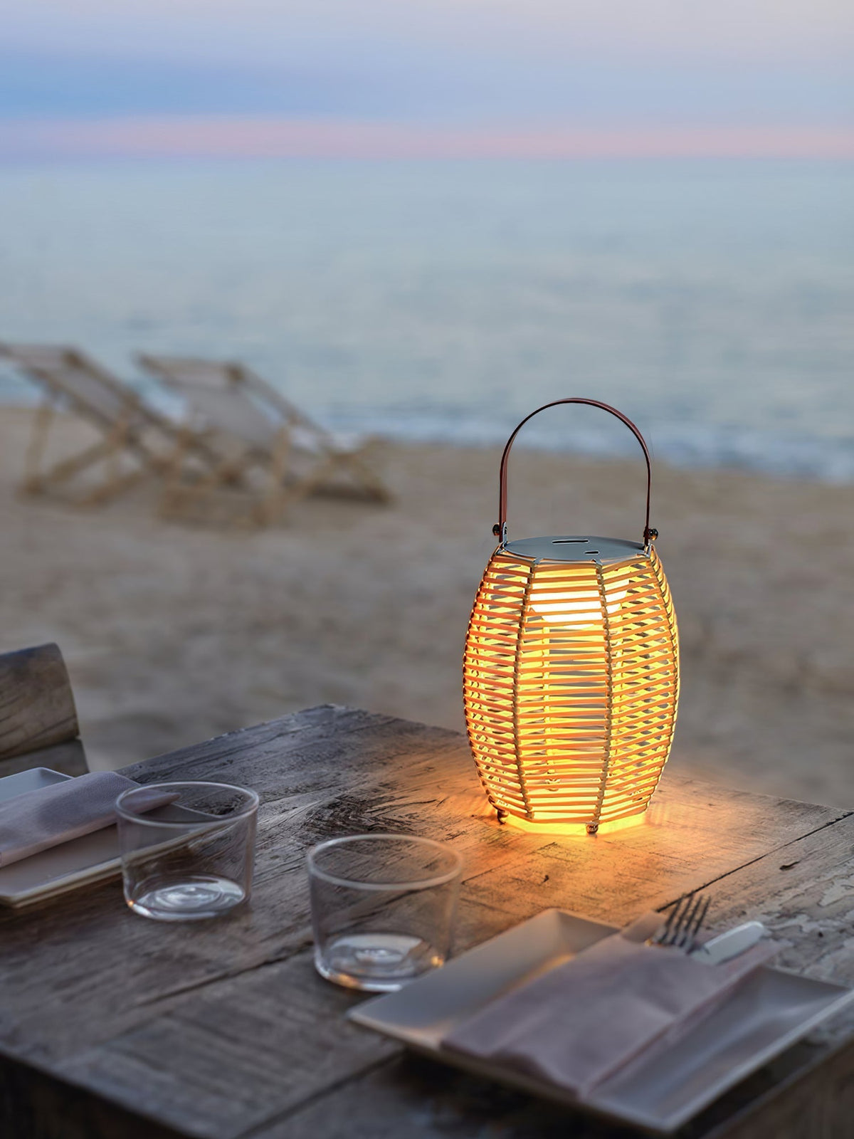 Lantern Built In Battery Table Lamp