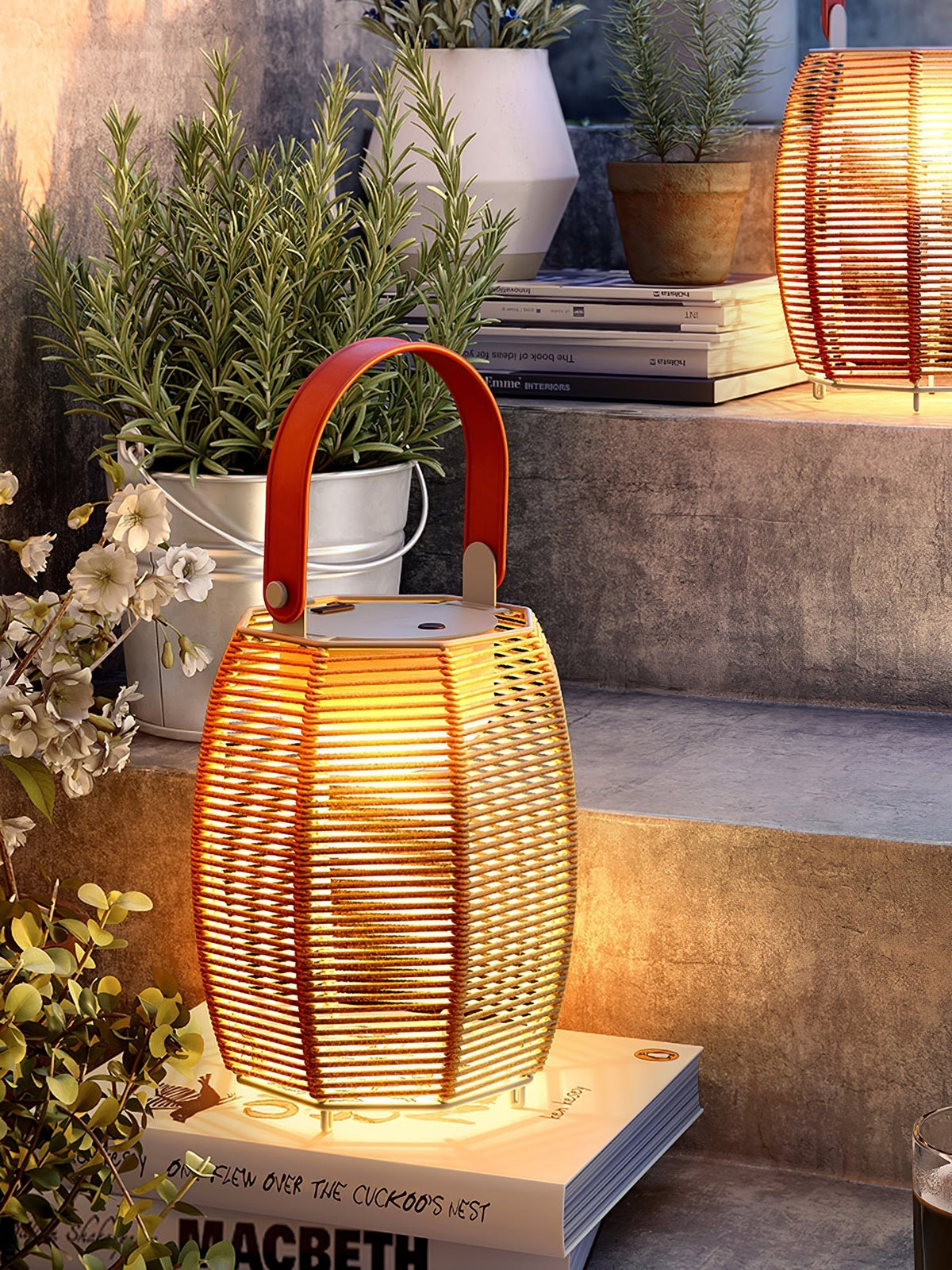 Lantern Built In Battery Table Lamp