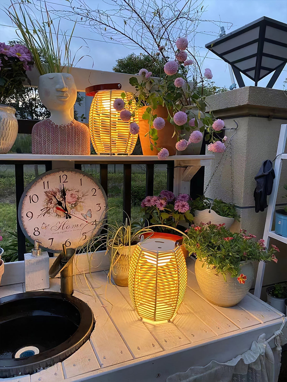 Lantern Built In Battery Table Lamp