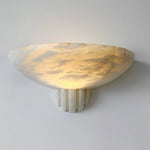 Sculptural Alabaster Wall Sconce with Warm Ambient Glow
