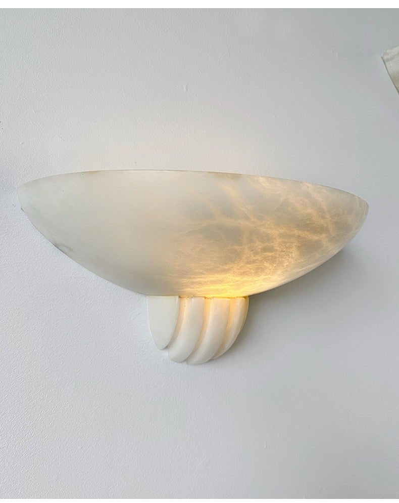 Sculptural Alabaster Wall Sconce with Warm Ambient Glow