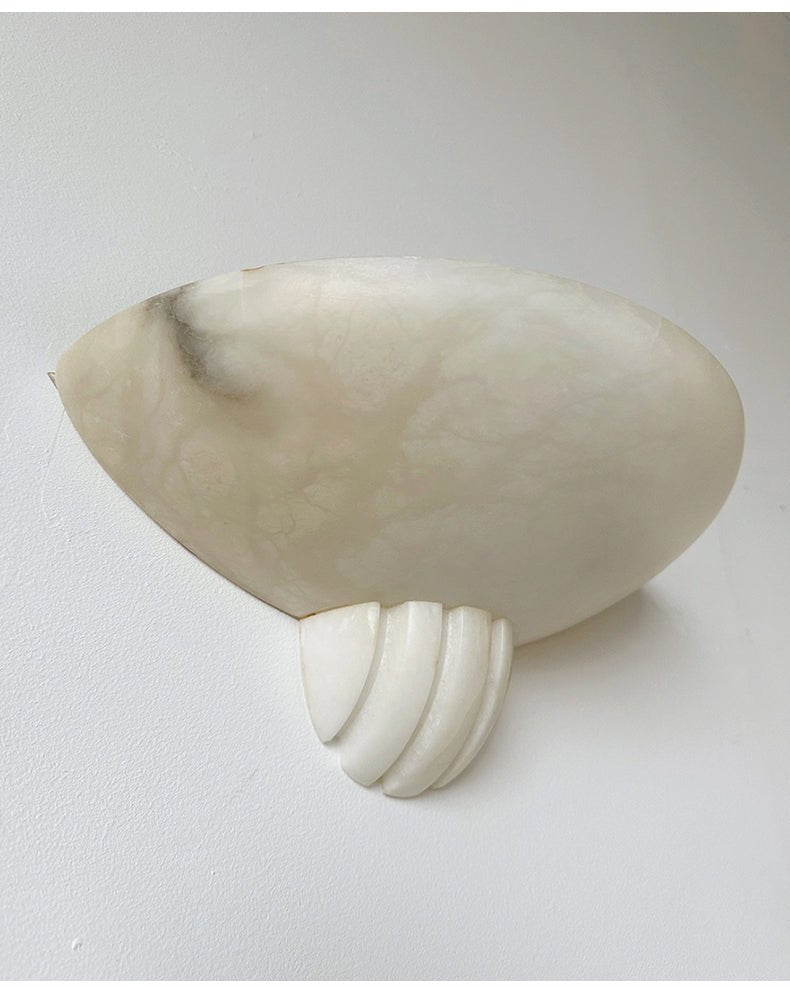 Sculptural Alabaster Wall Sconce with Warm Ambient Glow