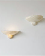 Sculptural Alabaster Wall Sconce with Warm Ambient Glow