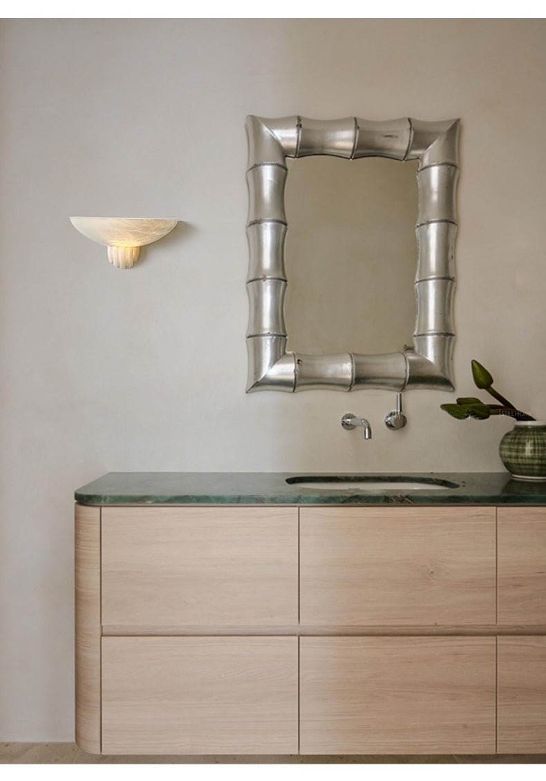 Sculptural Alabaster Wall Sconce with Warm Ambient Glow