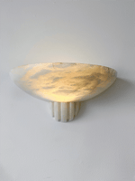 Sculptural Alabaster Wall Sconce with Warm Ambient Glow