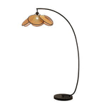 Rattan Bloom Arc Floor Lamp