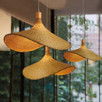 Bamboo Weave Hat Pendant Light