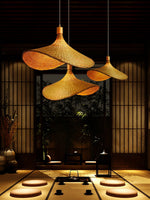 Bamboo Weave Hat Pendant Light