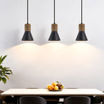 Ravena Rope Cone Pendant Light in Black Travertine