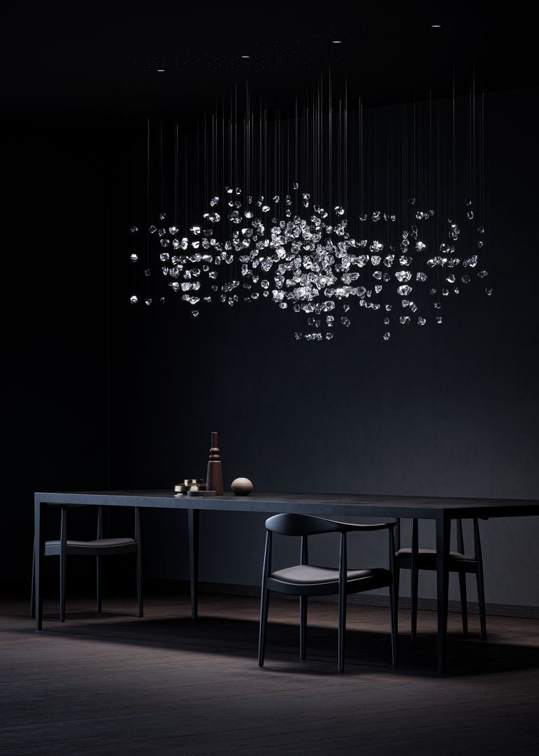 Raw Crystal Chandelier | Customizable Designer Pendant Light