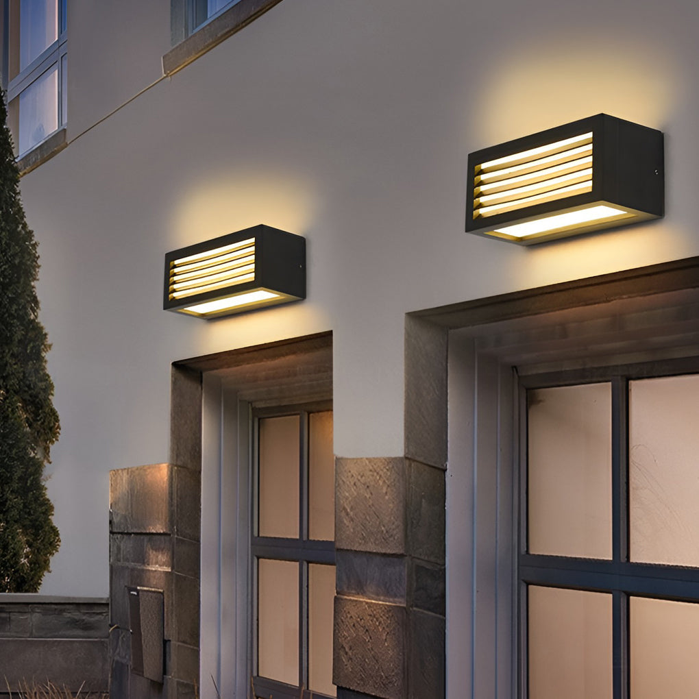 Rectangle Waterproof Led Black Modern Outdoor Wall Sconces Lighting