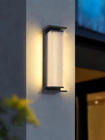 Solar Outdoor Wall Light in Black Stainless Steel