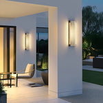 Luma Rectangular Solar Outdoor Wall Light in Black