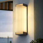 Luma Rectangular Solar Outdoor Wall Light in Black