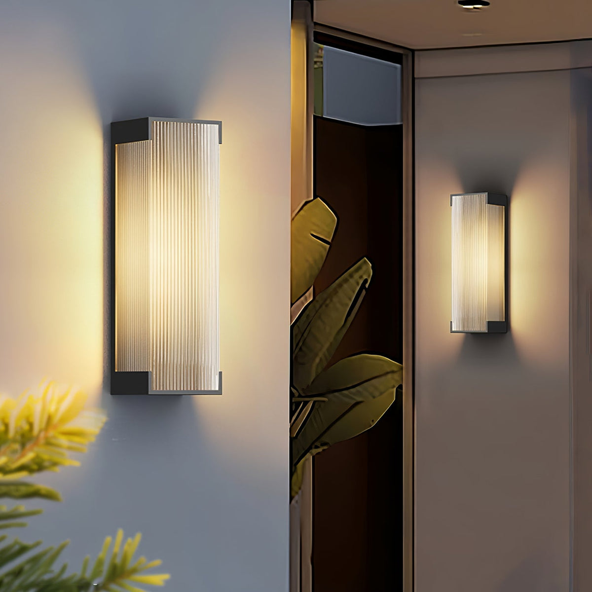 Luma Rectangular Solar Outdoor Wall Light in Black