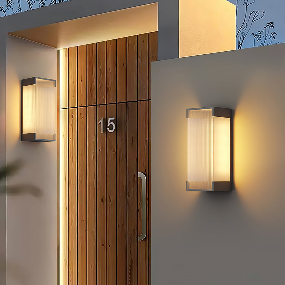 Luma Rectangular Solar Outdoor Wall Light in Black