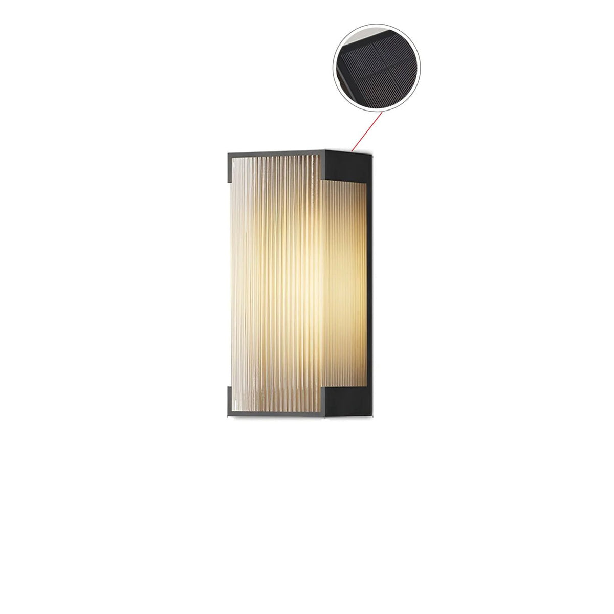 Luma Rectangular Solar Outdoor Wall Light in Black