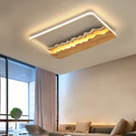 Rechteckige Deckenleuchte mit Holzmaserung-Wellenmuster