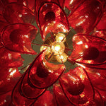 Red Glass Petals Chandelier – Modern Murano Glass Pendant Light for Dining Room and Living Room