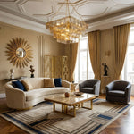 Regal Chain Chandelier – Art Deco Tiered Glass Pendant for Dining Room