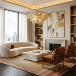 Regal Chain Chandelier – Art Deco Tiered Glass Pendant for Dining Room