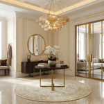 Regal Chain Chandelier – Art Deco Tiered Glass Pendant for Dining Room