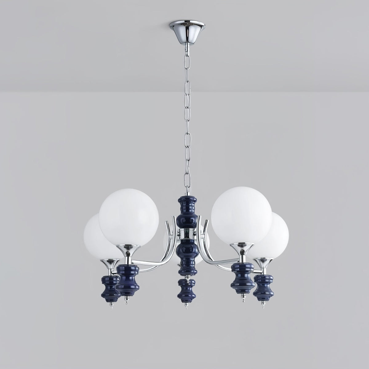 Regal Orb Modern Glass Chandelier for Dining Room and Living Room