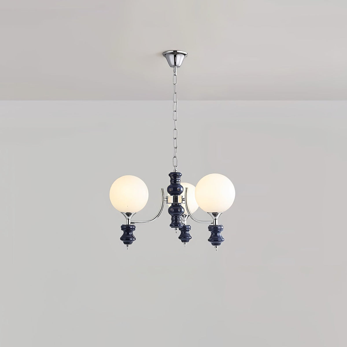 Regal Orb Modern Glass Chandelier for Dining Room and Living Room