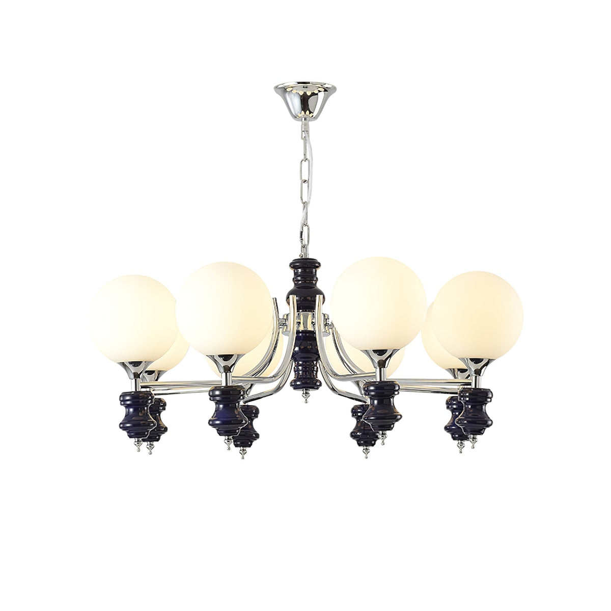 Regal Orb Modern Glass Chandelier for Dining Room and Living Room