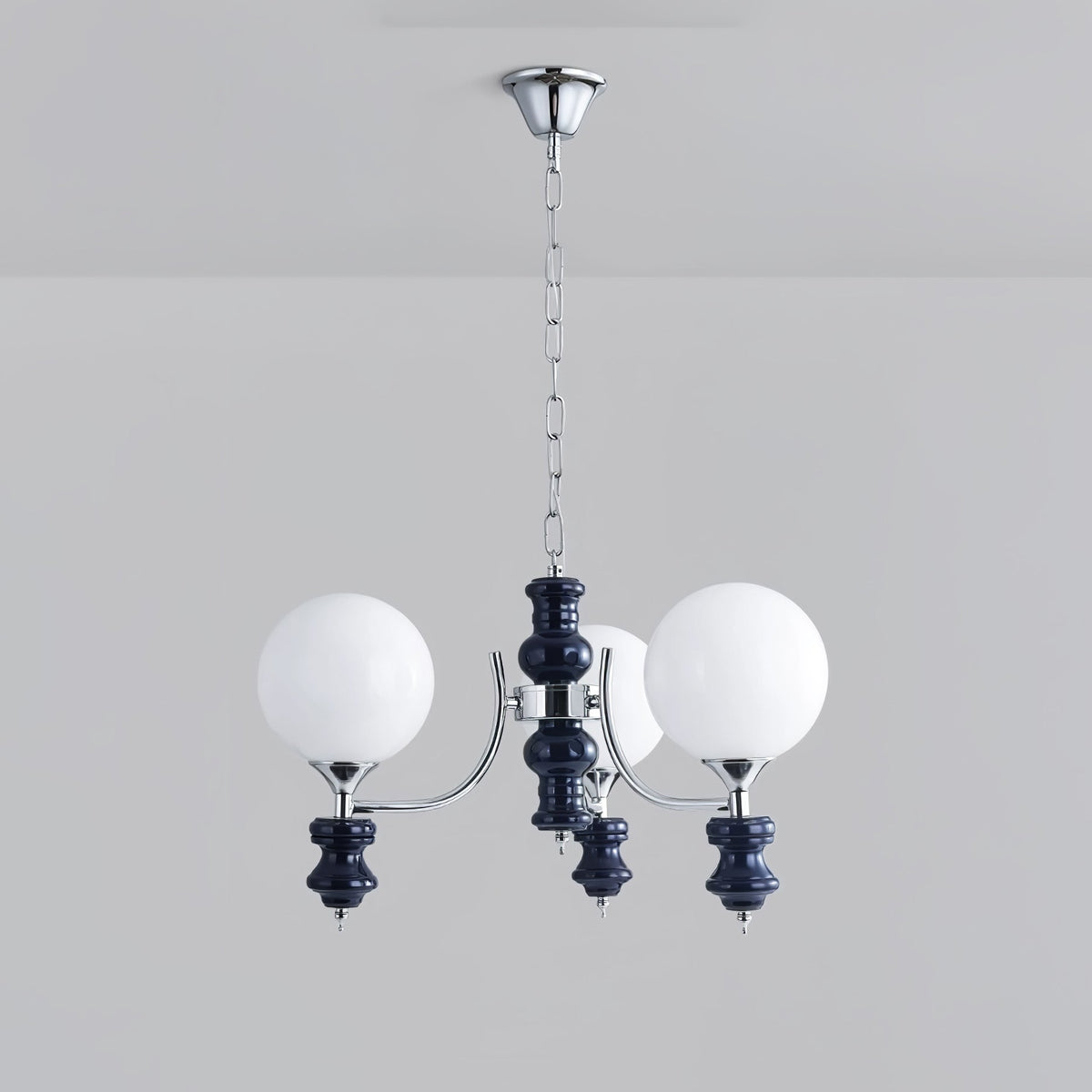 Regal Orb Modern Glass Chandelier for Dining Room and Living Room