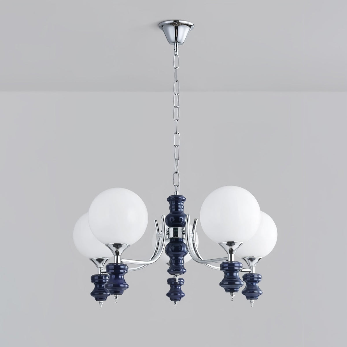 Regal Orb Modern Glass Chandelier for Dining Room and Living Room