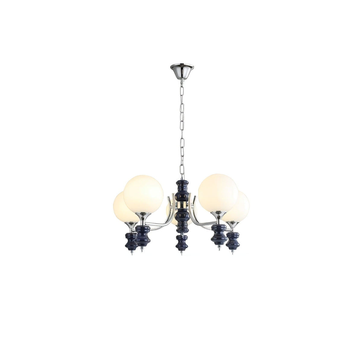 Regal Orb Modern Glass Chandelier for Dining Room and Living Room