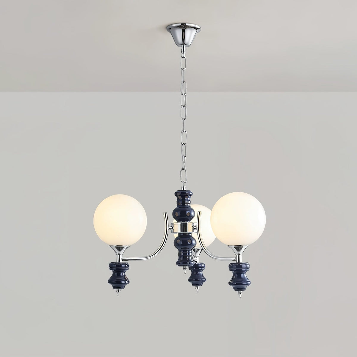 Regal Orb Modern Glass Chandelier for Dining Room and Living Room