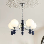 Regal Orb Modern Glass Chandelier for Dining Room and Living Room