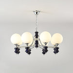 Regal Orb Modern Glass Chandelier for Dining Room and Living Room