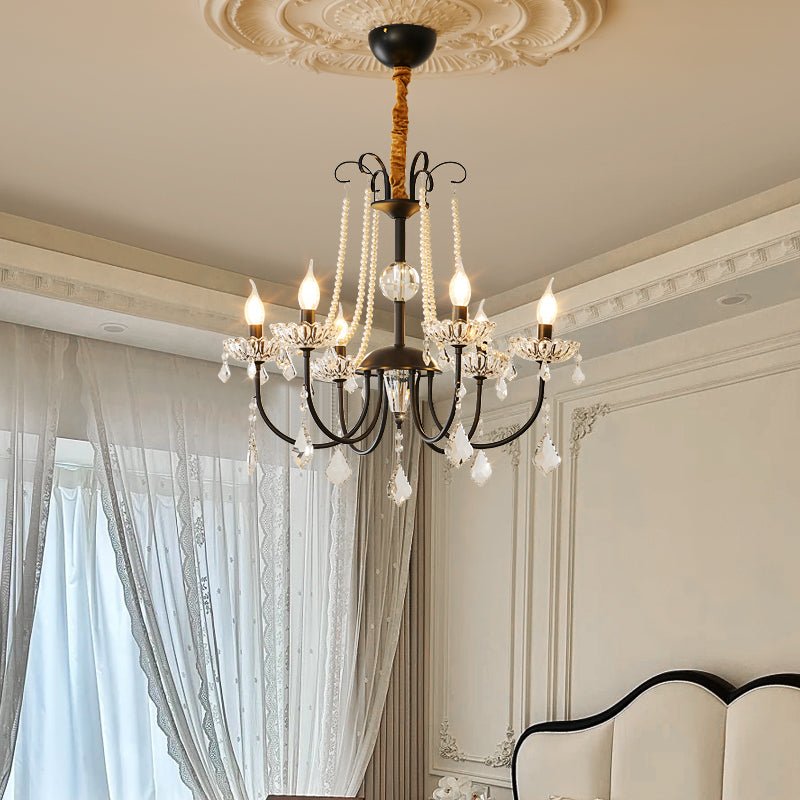 Regalia Crystal Chandelier with Brass and Pearl Accents for Elegant Interiors