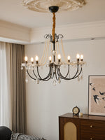Regalia Crystal Chandelier with Brass and Pearl Accents for Elegant Interiors